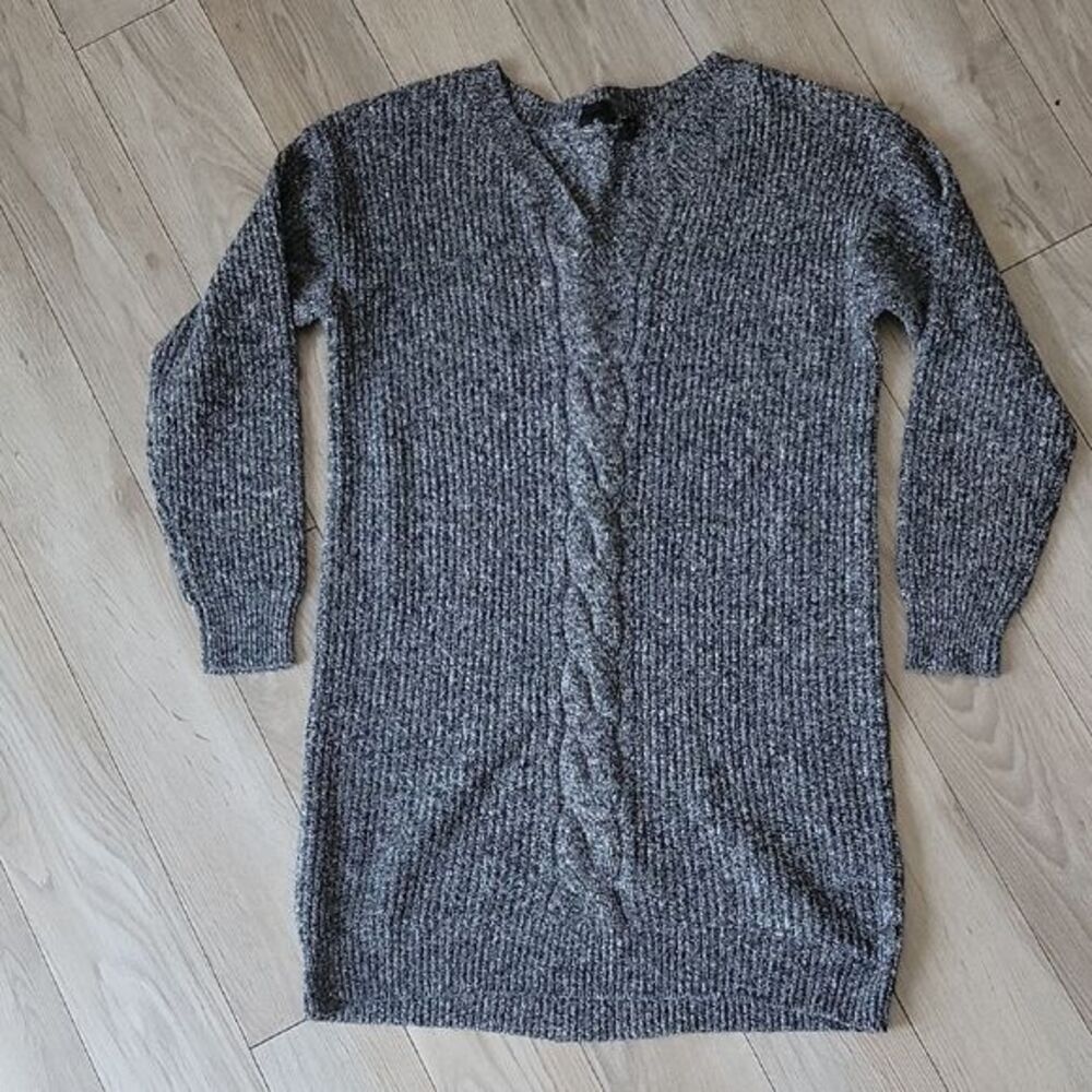 Roxy Oversized Gray Knit Sweater Dress Small Fits M/L